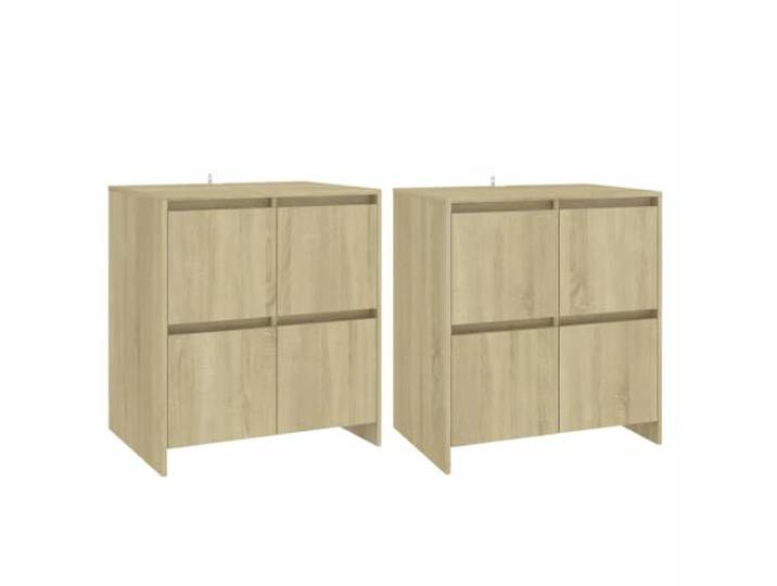 Fisinber Sideboard 2er Set Sonoma-Eiche 70x41x75 cm Kommode Holzwerkstoff Praktisches 2er Set Sideboards in Sonoma-Eiche für Wohnzimmer und Schlafzimmer, pflegeleicht mit viel Stauraum.