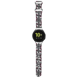 Hello Kitty Silicone Heads & Stripes - universell Armband für Smart- Uhr 20 mm (schwarz)