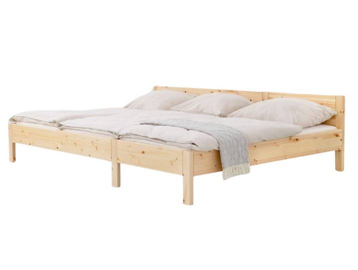 Ehrenkind Holzbett Familienbett Kiefer 270x200 cm (modulare Bauweise, Gemeinsamer Schlafplatz für die ganze Familie), aus massivem Kiefernholz