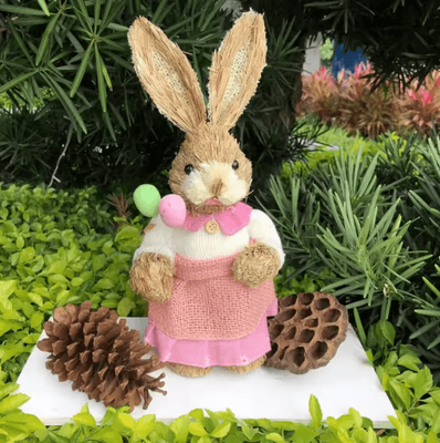Inspire Picks Cute Easter Bunny Figurine Handmade Rabbit Decor For Spring & Home Styling balloon 1pc 35cm