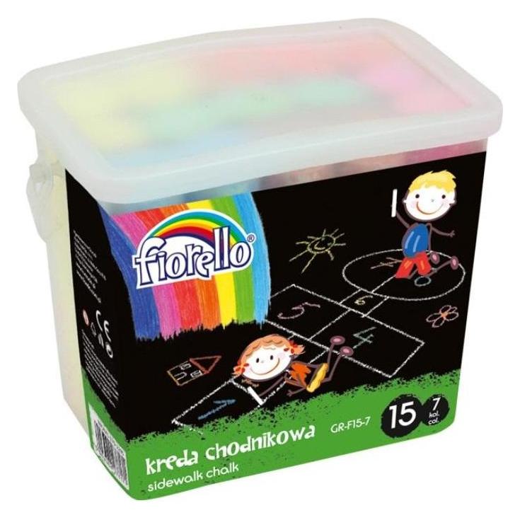 GrandHall Kreide zum Zeichnen auf Asphalt FIORELLO, 15 Stk., verschiedene Farben (15x) (WIKR-0995032)