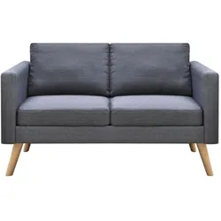 Helloshop26 - 2-Sitzer-Sofa Wohnzimmer Salon Zuhause Innenbereich Stoff dunkelgrau 02_0020185