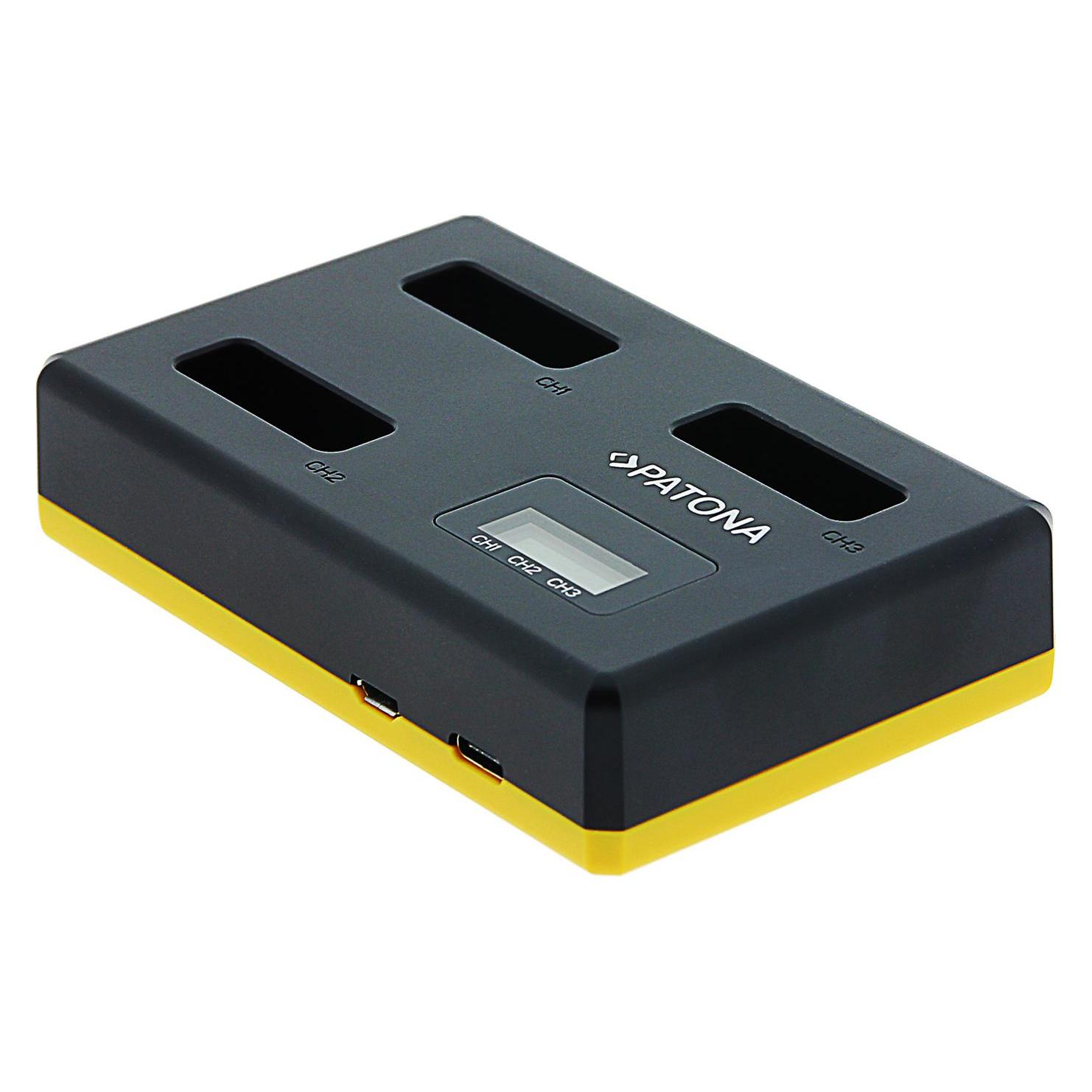 Patona USB Triple Ladegerät f. Canon NB-13L PowerShot G5 X G5X G7 X G7 X Mark II G7X G9 X G9X inkl. (Kamera Akku Ladegerät) (61064021)