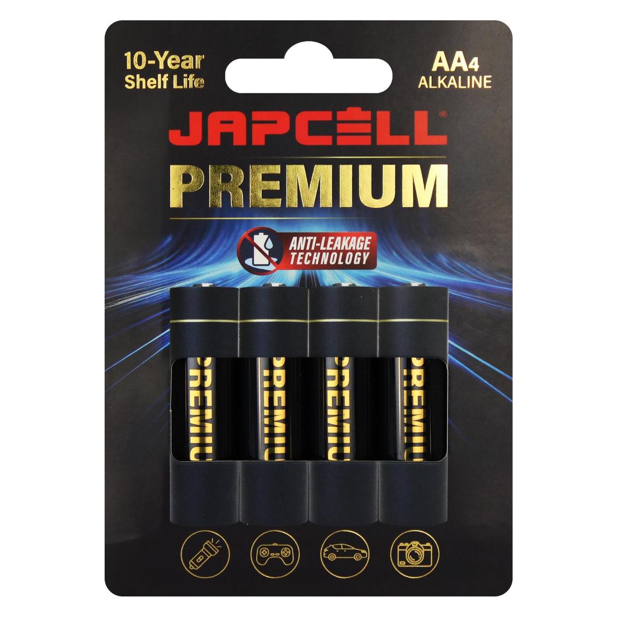 Japcell Premium AA-Alkalibatterien - 4 Stück Blister (4 Stk., AA) (JAPCELL)
