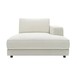 Jette Home Element Ottomane rechts in Cord Sila , weiß , Maße (cm): B: 125 H: 85 T: 170.0