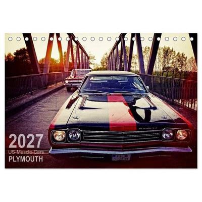 US-Muscle-Cars - Plymouth (Tischkalender 2027 DIN A5 quer), CALVENDO Monatskalender