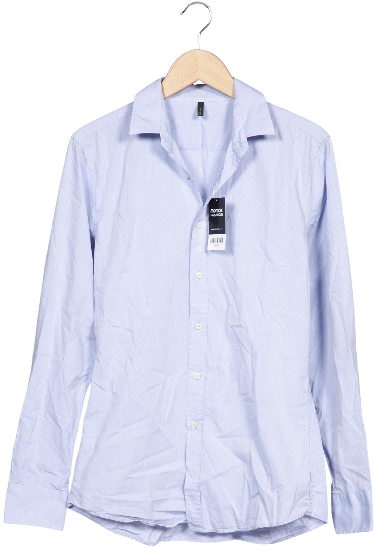 United Colors OF Benetton Herren Hemd, Hellblau, Gr. S, Baumwolle - Second Hand