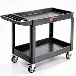 VEVOR Servierwagen 249kg Tragfähigkeit Abräumwagen 116x65x85cm Servicewagen aus PP Werkstattwagen mit arretierbaren Rädern Werkzeugwagen Werkstatt-Rollwagen für Lager Garagen Büros Gärtner Hotels