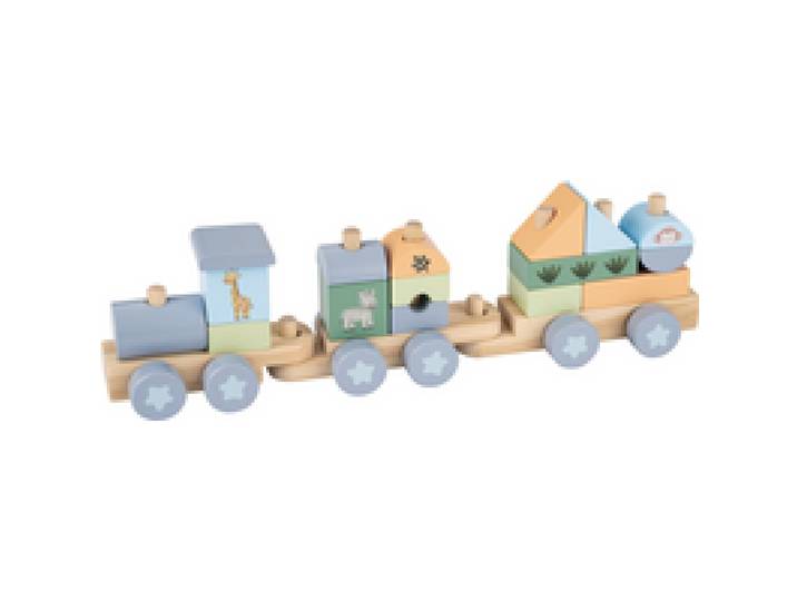 LUPILU® Train en bois (Bleu)