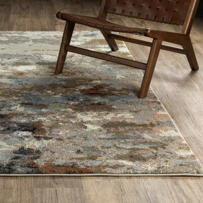 ROW ROW Gemma Contemporary Mottled Abstract Olive/Blue Area Rug