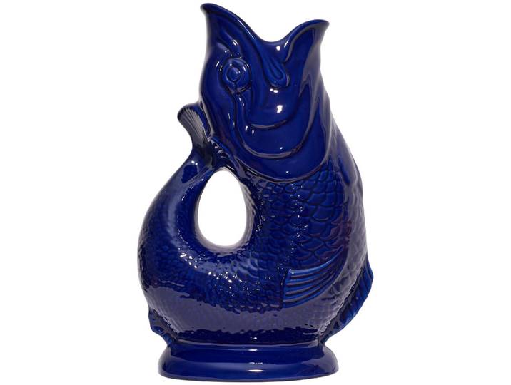 Gluckigluck Karaffe mit „Gluck-Gluck“-Geräusch 27,5/17/9,5 cm, Dunkelblau, Keramik, Tiere, 1.2 L, Organisch, handgemacht, Geschirr, Kannen & Karaffen, Wasserkaraffen & Krüge