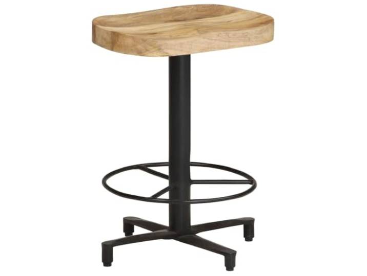HBBMGYD Barhocker, 52 cm, Mangoholz, massiv, 2 Stück Massives Mangoholz, Fuß aus pulverbeschichtetem Eisen, integrierte Fußstütze, täglicher Gebrauch, einzigartiger Charakter