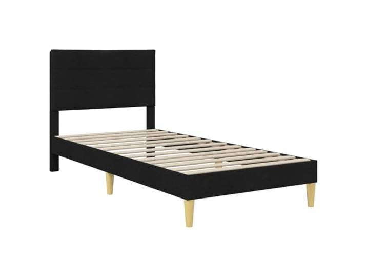 SKTQYQO Bettgestell für Einzelbett, Stoff, Schwarz, 80 x 200 cm Gepolstertes Kopfteil mit modernem rechteckigem Design, klare Linien, elegant