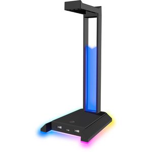 Speedlink Headset-Halterung Excello NX RGB, schwarz, Tischständer, aus Kunststoff, mit USB-Hub und RGB-Beleuchtung