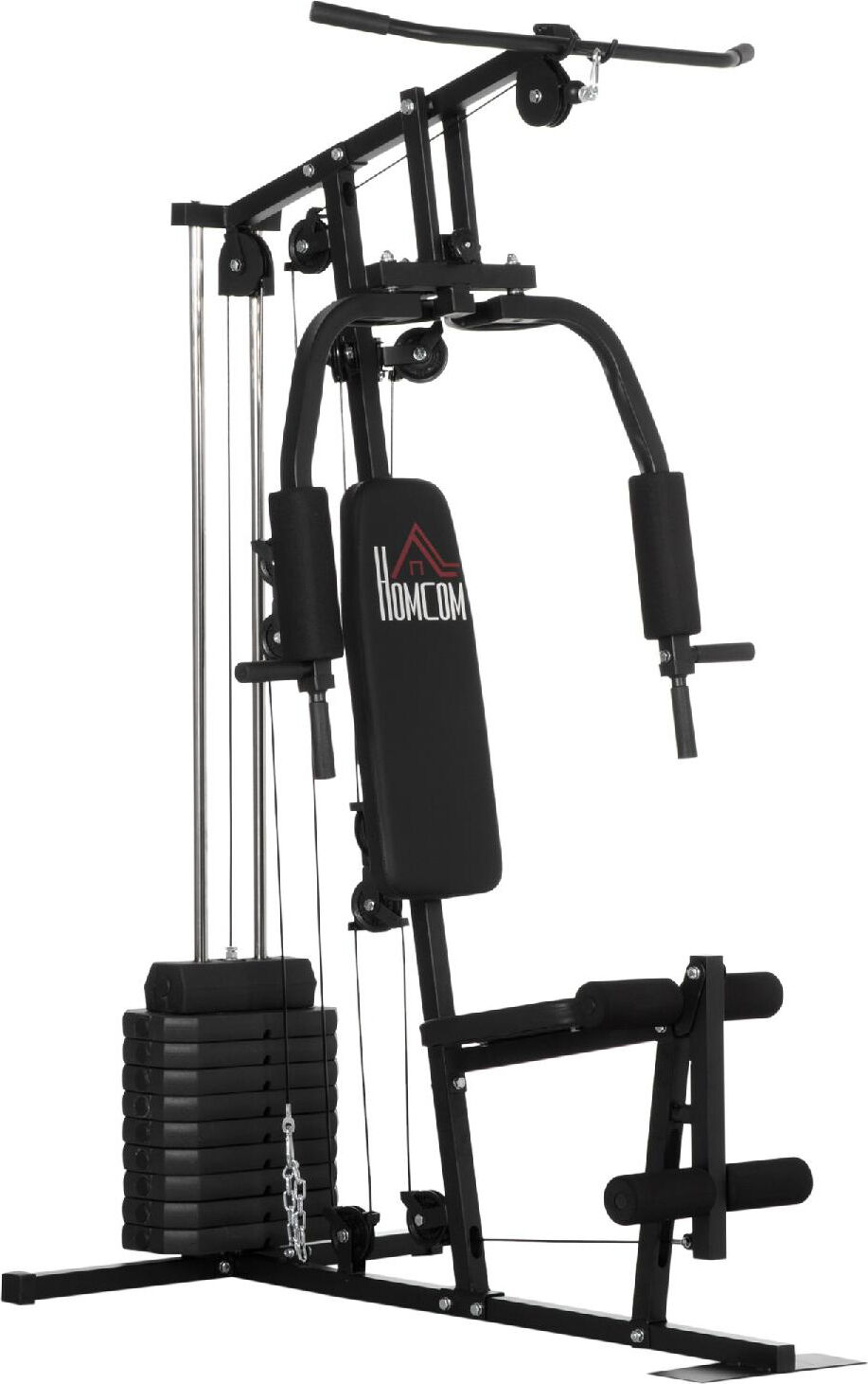 dechome 176a91 Stazione Fitness Con Pesi Da 45kg Per Allenamento A Casa E Professionale Palestra Multifunzione In Acciaio 135x103x210cm Nero 176a91