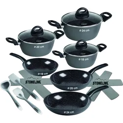 Stoneline Topfset, Pfanne + Kochtopf, Schwarz