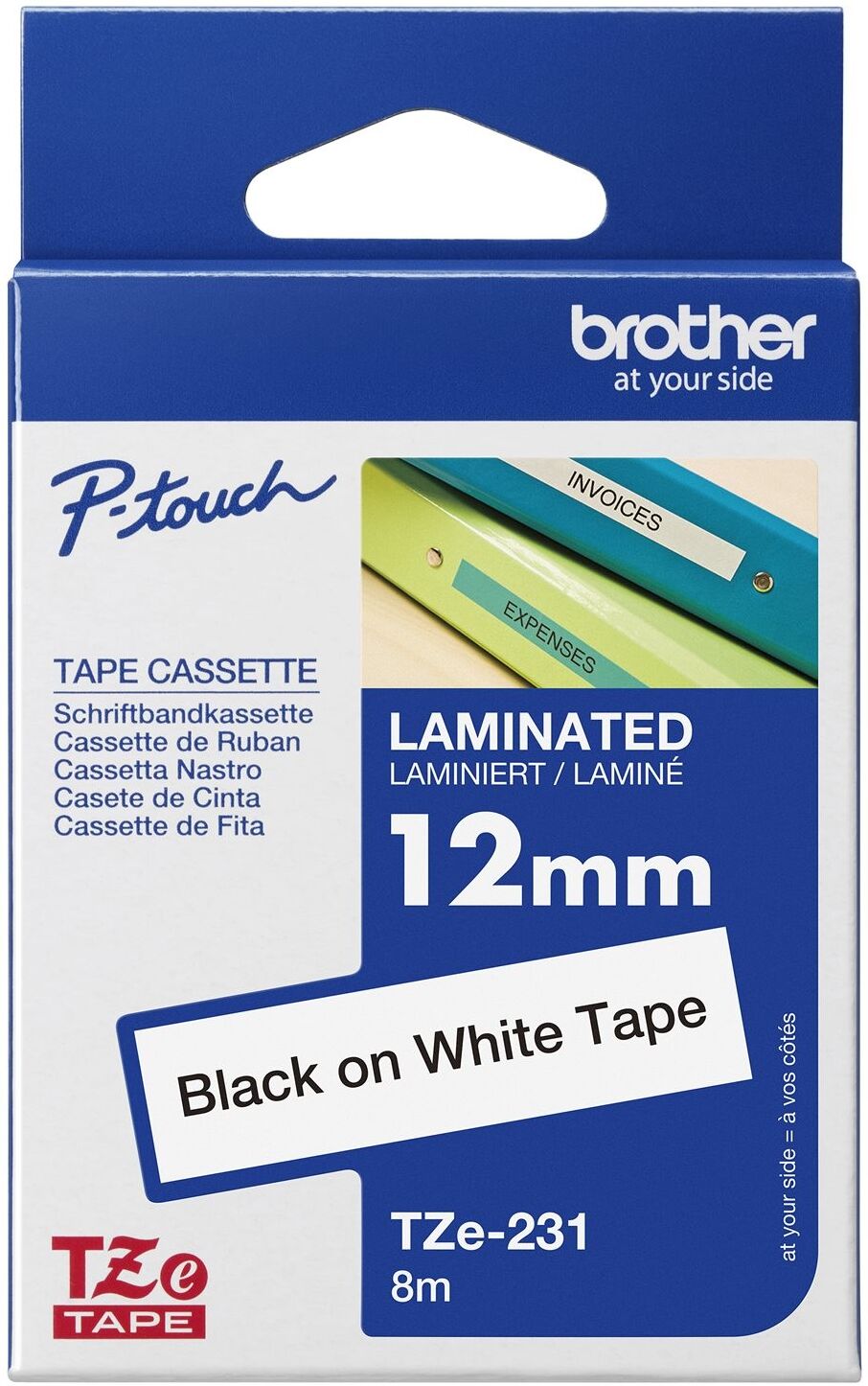 Brother TZe-231 - laminated tape - 1 cassette(s) - Roll (1.2 cm x 8 m)