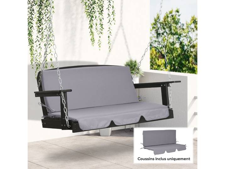 Outsunny Coussins Balancelle 3 Places 130x45x5cm Gris Foncé