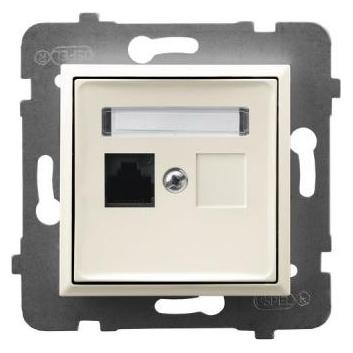 Ospel ARIA Gniazdo komputerowe pojedyncze, kat. 5e MMC ecru GPK-1U/K/m/27 (GPK-1U/K/M/27)