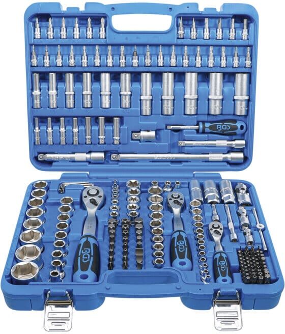 BGS Jeu de clés à douille hexagonales entraînement 6,3 mm / 10 mm / 12,5 mm dimensions en pouces 192 pcs. ; BGS technic (2245)
