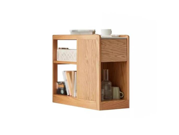 YCCHAH Sofatisch Wohnzimmer-Beistelltisch aus Massivholz, moderner, einfacher, beweglicher Ecktisch Schiefer, Wohnzimmer-Sofa-Seitenschrank Wohnzimmer-Beistelltisch