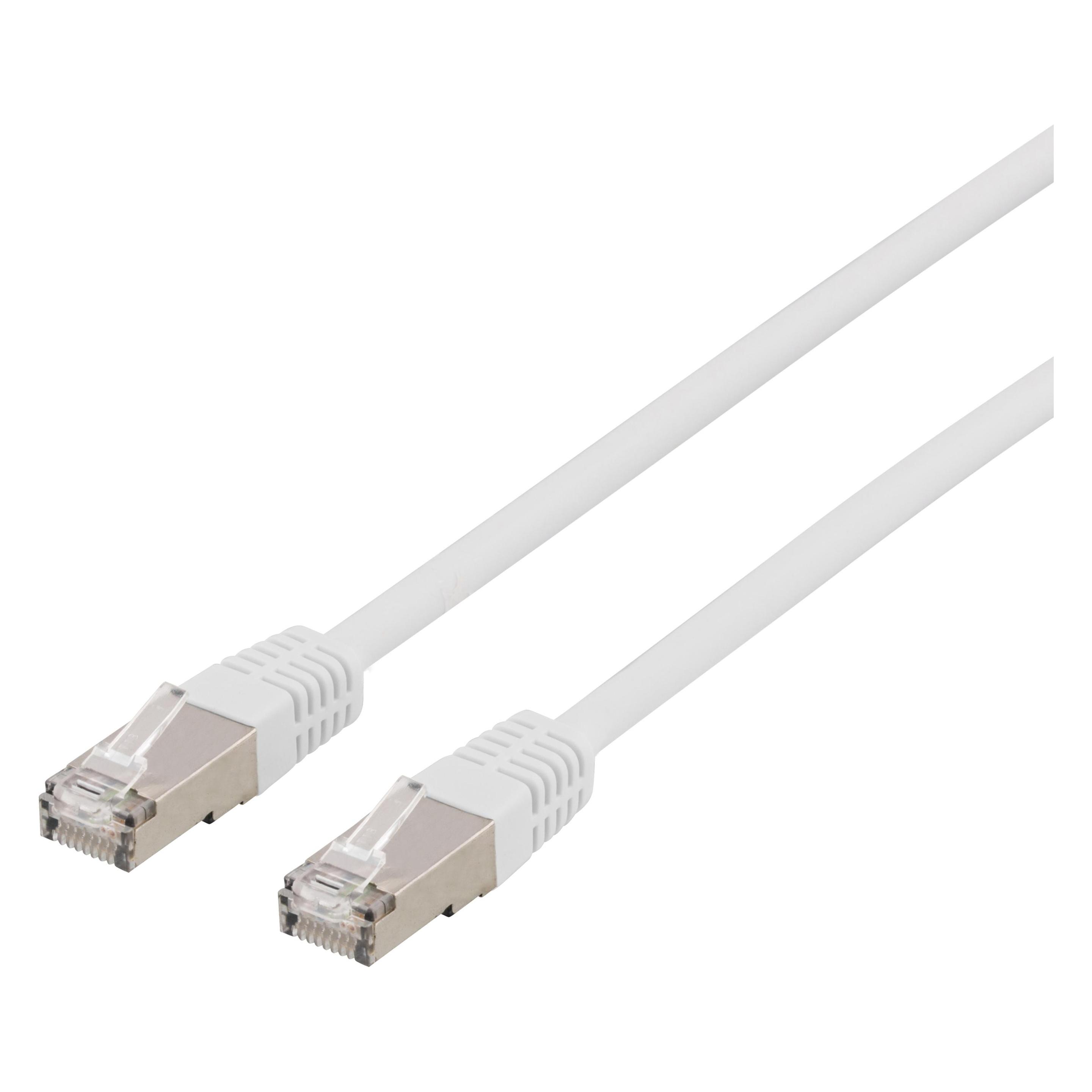 Deltaco patchkabel - 10 m - hvid (CAT6a, 10 m) (STP-610VAU)
