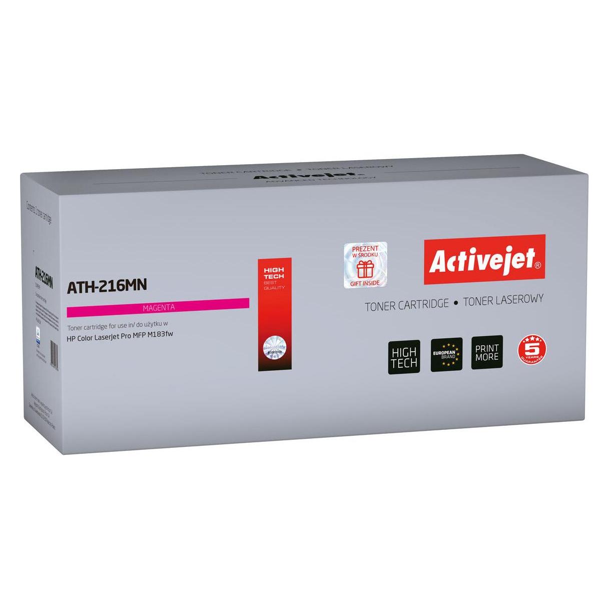 Activejet ATH-216MN Tonerkartusche für HP Drucker, Ersatz HP W2413A Supreme Violett, mit Chip (V) (ATH-216MN CHIP)