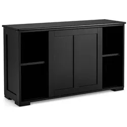 Helloshop26 - Küchen-Sideboard 106,7 x 33 x 62 cm optimierter Stauraum mit 2 Schiebetüren modernes Design aus schwarzem MDF