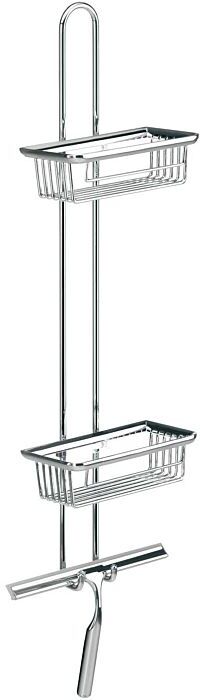 Emco Wandetagere System 2 356600108 chrom, 2 tiefe Körbe, Duschwischer