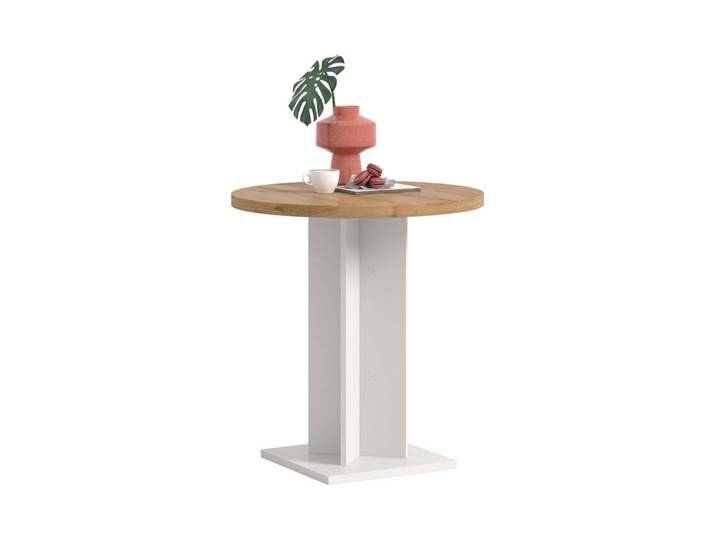 furnling Esstisch Gusto, stabiles Winkelgestell, ummantelte Tischkante, rund, Höhe 76 cm