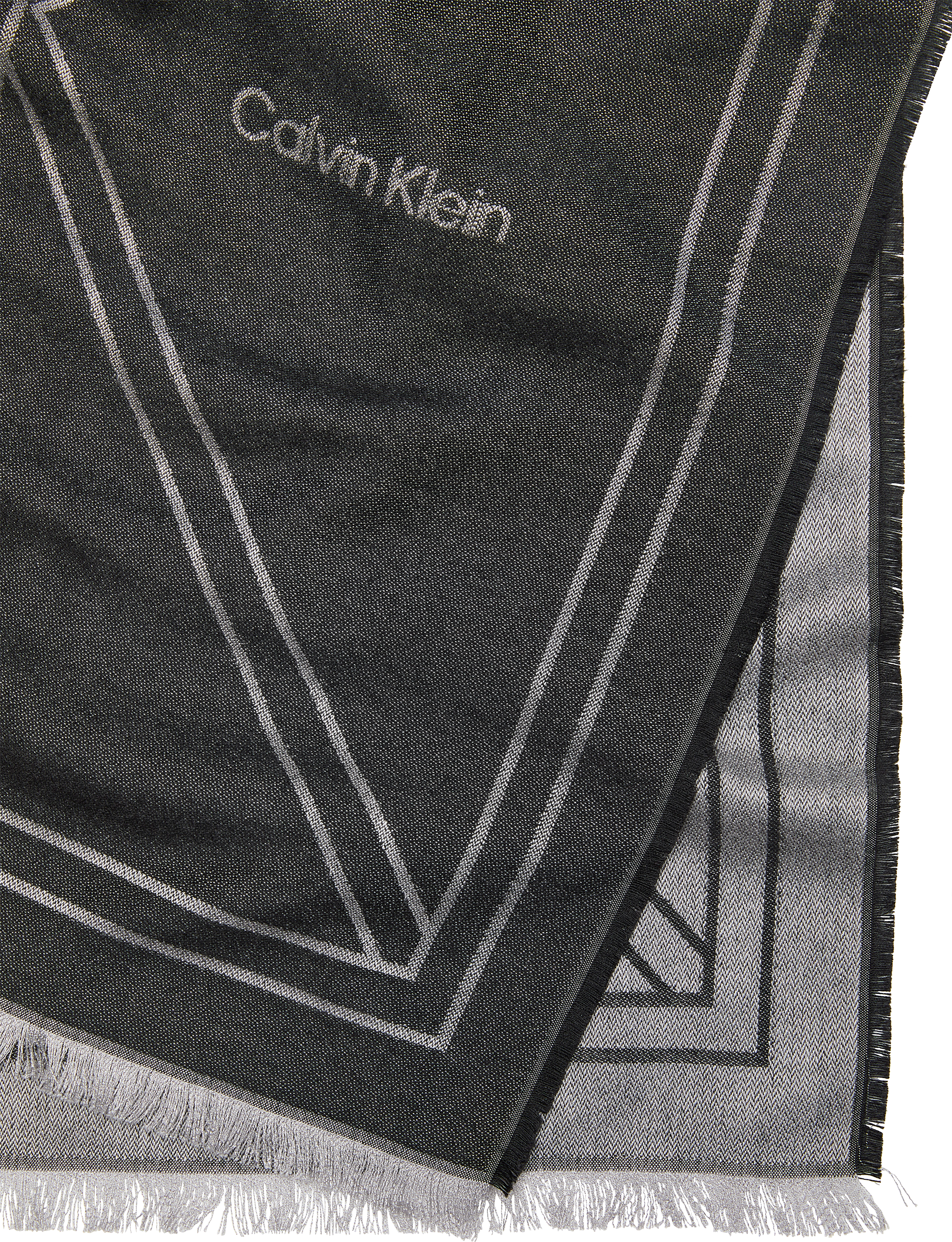 Modetuch CALVIN KLEIN, Damen, grau (schwarz), Web, Viskosemischung, unifarben, Modetücher Modetuch, regular fit schwarz Einheitsgröße