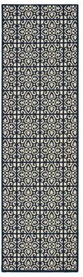 Style Haven Marianna Two-Tone Tile Navy/ Off-White Loop Pile Indoor Outdoor Rug