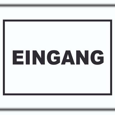 HB-Druck Eingang Schild A1 Rückseite selbstklebend