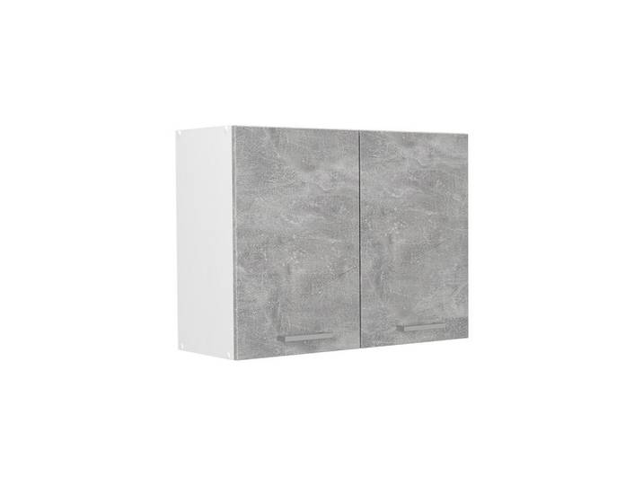 Vicco Küchenglasschrank R-Line, Beton/Weiß, 80 cm, Grau, Weiß, Holzwerkstoff, 1 Fächer, Rechteckig, 80x60x31 cm, Küchen, Küchenmöbel, Küchenschränke, Küchenoberschränke