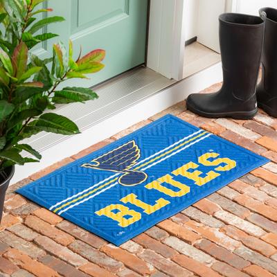 Evergreen 30 in. x 18 in. Embossed Mat, Cross Hatch, St Louis Blues