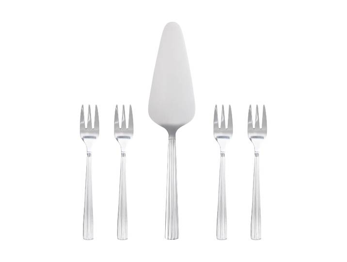 Aida Set de couverts à gâteau Groovy Lot de 5 Acier inoxydable