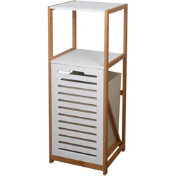 Badezimmerregal in Beige/Weiß/Natur