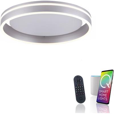 LED Deckenleuchte "Q-VITO", silber (stahlfarben), 1, Ø 40cm, 1 Stk., NEUHAUS Q SMART HOME LIGHTS, Leuchten, LED Deckenleuchte