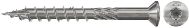 Vis de terrasse fischer FTS-ST 5,0 x 70 A2P 100, tête fraisée, empreinte TX, inox A2, filetage partiel (660610)