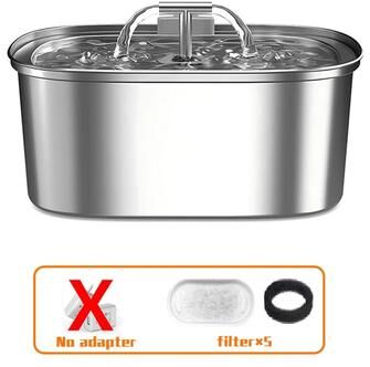 Inspired Finds Stainless Steel Cat Water Fountain With Ultra Quiet Filter System 1set 5filter