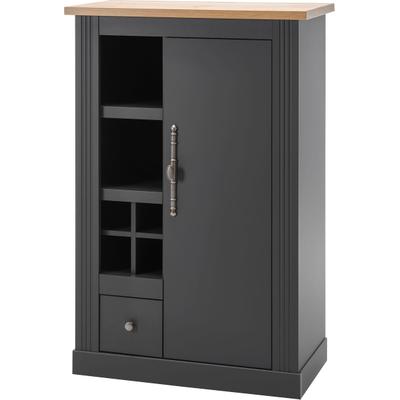 Kommode OTTO HOME "Westminster, Schrank im Landhausstil, Wohnzimmerschrank", schwarz (dunkelgrau, wotan eiche), B:80cm H:122cm T:42cm, Holzwerkstoff, Sideboards, Kommode, Mehrzweckschrank, viel Stauraum, Metallgriffe, in 2 Farben erhältlich