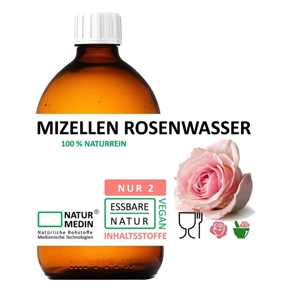 Falkengold GmbH Naturmedin Mizellenwasser mit Rosenwasser Glas 20341861