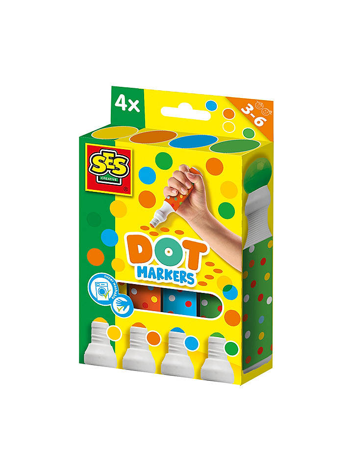 SES Malset "Dot Markers - 4 Farben XXL" - ab 3 Jahren - onesize