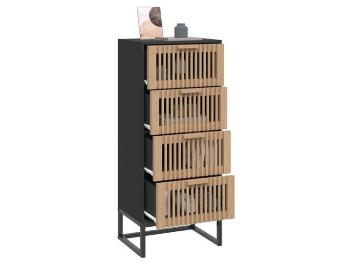 MGH - TOP Haut Armoire Vaisselier - Buffet Pour Salon/Bureau - noir 40x30x95 cm - bois d'ingénierie LV1611