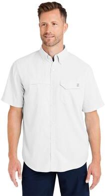 HUK H150171 Athletic Men's Tide Point Short Sleeve Shirt in White size 3XL   Polyester