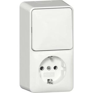 Gira Steckdose Standard 55, 417613, Aufputz, 1-fach, reinweiß, mit Schalter