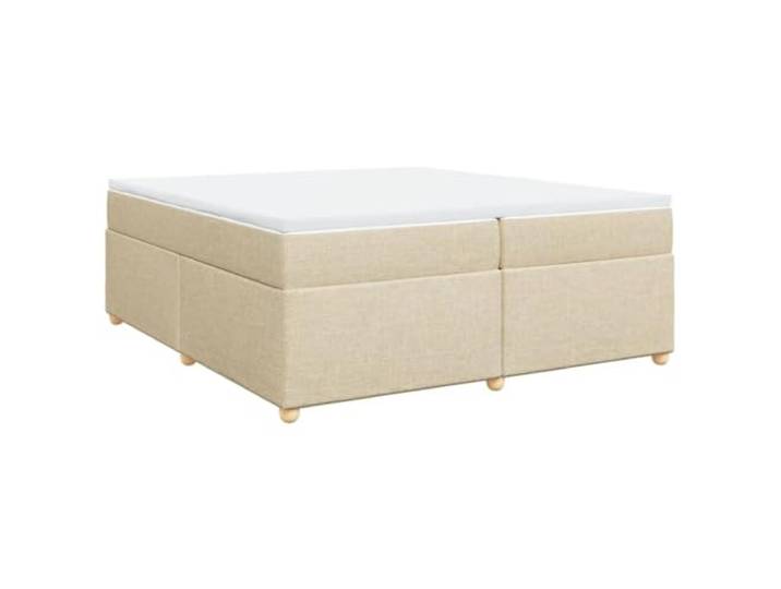 Makastle Boxspringbett mit Matratze Creme 200x200 cm Taschenfederkern