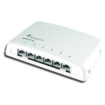Telegärtner Modular Patch Verteiler Kat.6A, 6 x RJ45 ungeschirmt, integrierter Kontakt-Überbiegeschutz, geeignet (J02021A0053)