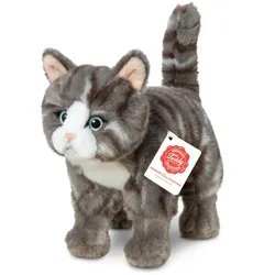 Teddy-Hermann - Katze stehend grau getigert 20 cm