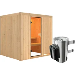 Karibu Sauna Daria-3,6kW 230V Ofen-Steuerung-Ohne Dachkranz
